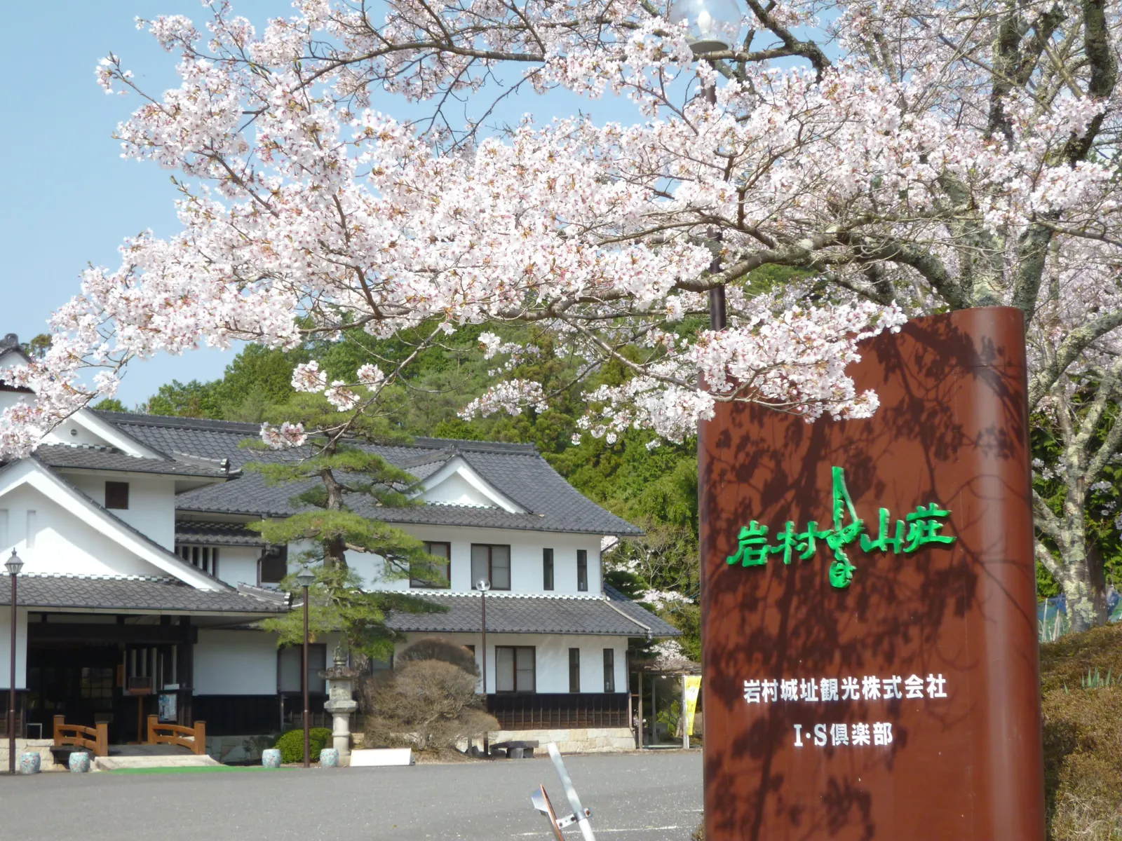 満開の桜と岩村山荘